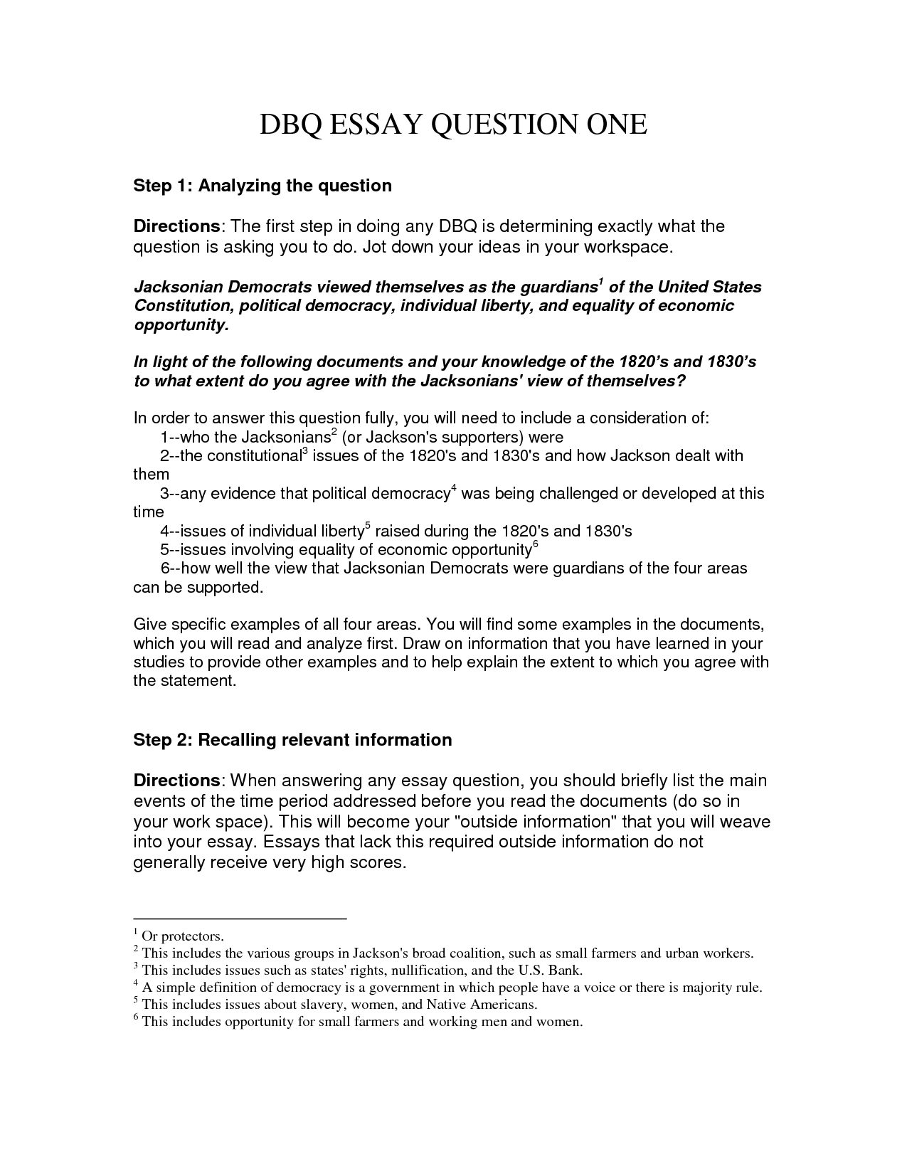 How To Write A DBQ Essay