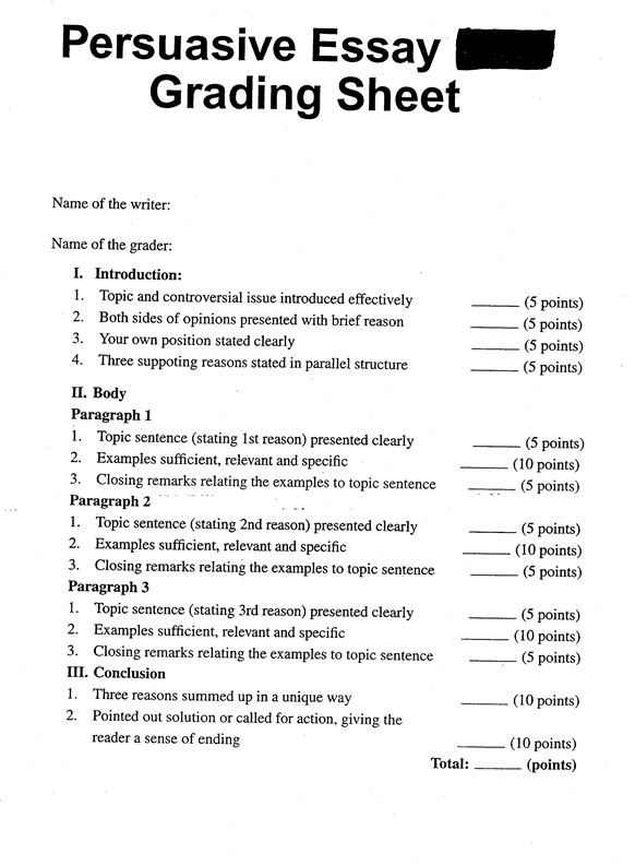 Structure of an argumentative essay