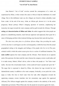 Student Essay Sample