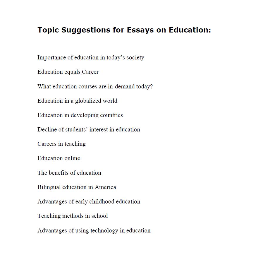 List good term paper topics