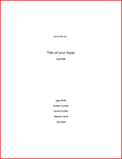 Should a scholarship essay have a cover page