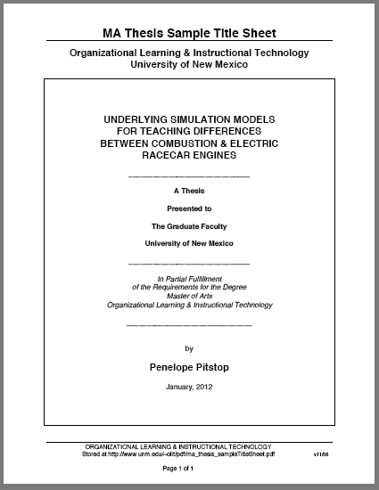 Master thesis documents