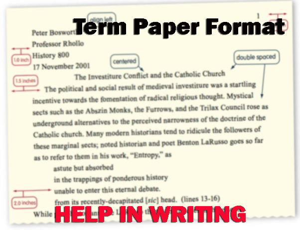 Term paper writer format