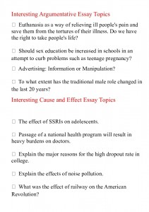 Essay Topics