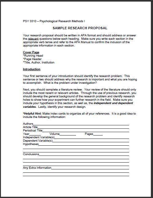 Writing A Proposal Example Writing A Proposal Example
