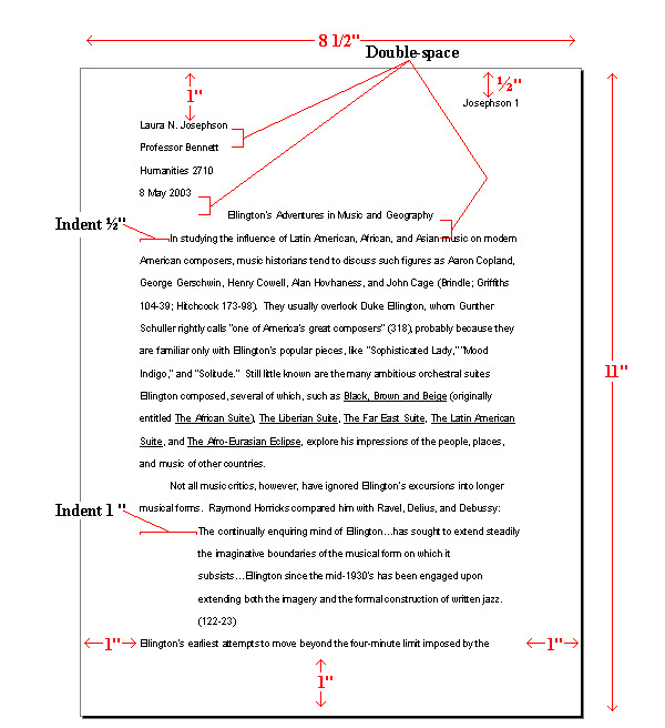 Essay format example mla