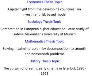 Thesis topic ideas in finance