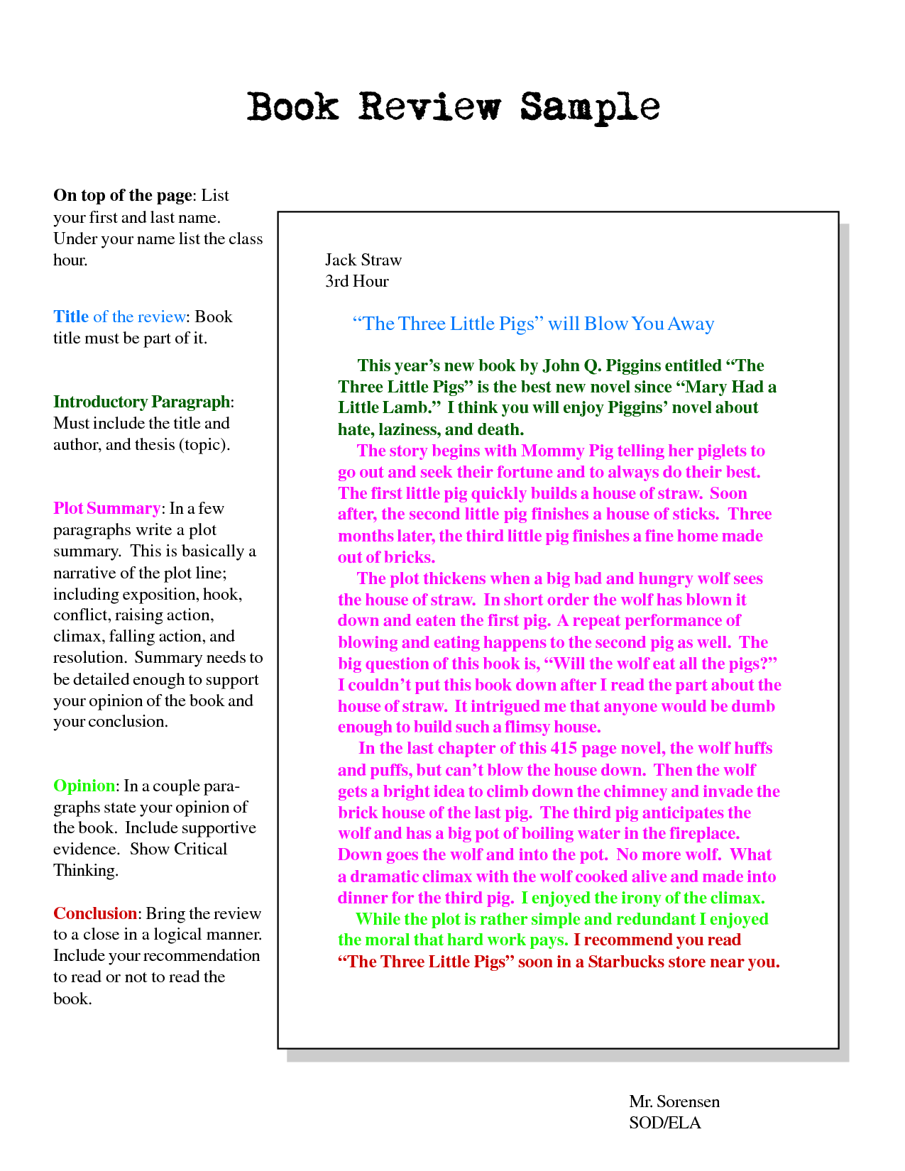 Critical reading essay example