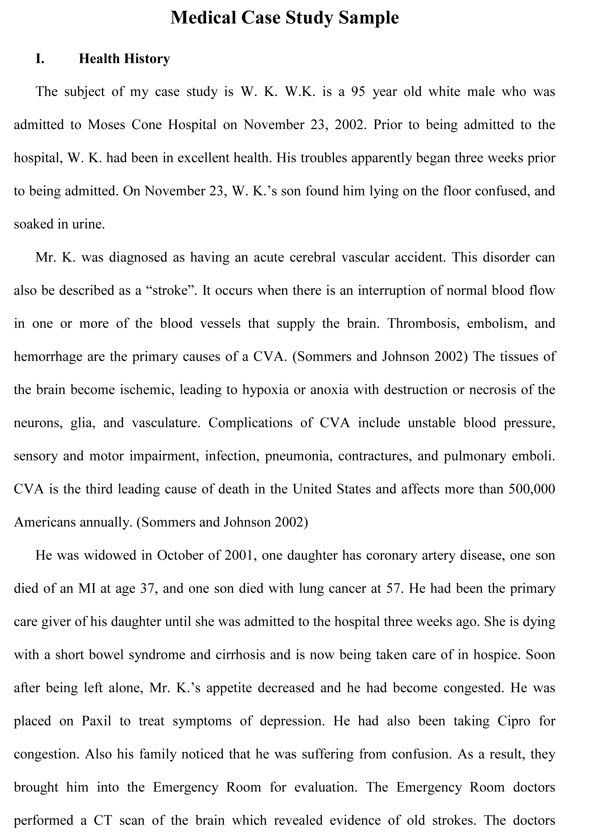 How to write case study format