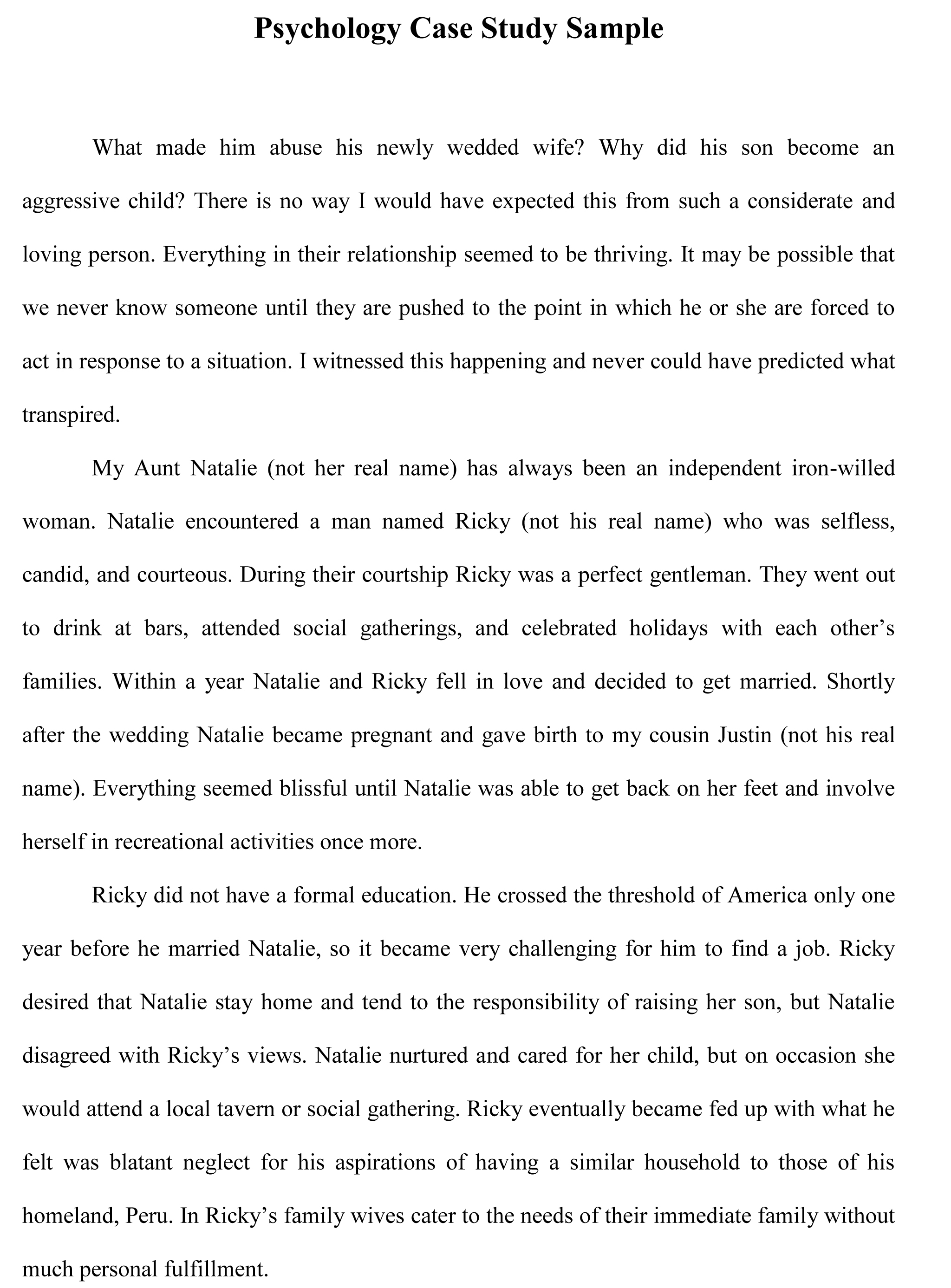 The structure of a good case study just cannot be fit into a single universal pattern or copied directly from a sample case study since case studies differ. Sample Case Study Niv - Sample Case Study Niv / 7 Sample Case Study Templates to ...
