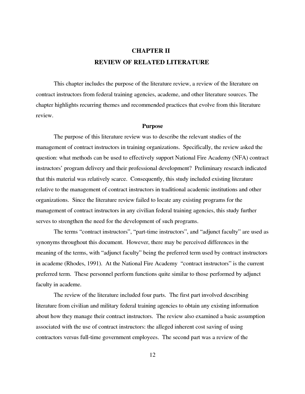 introductory paragraph for review of related literature