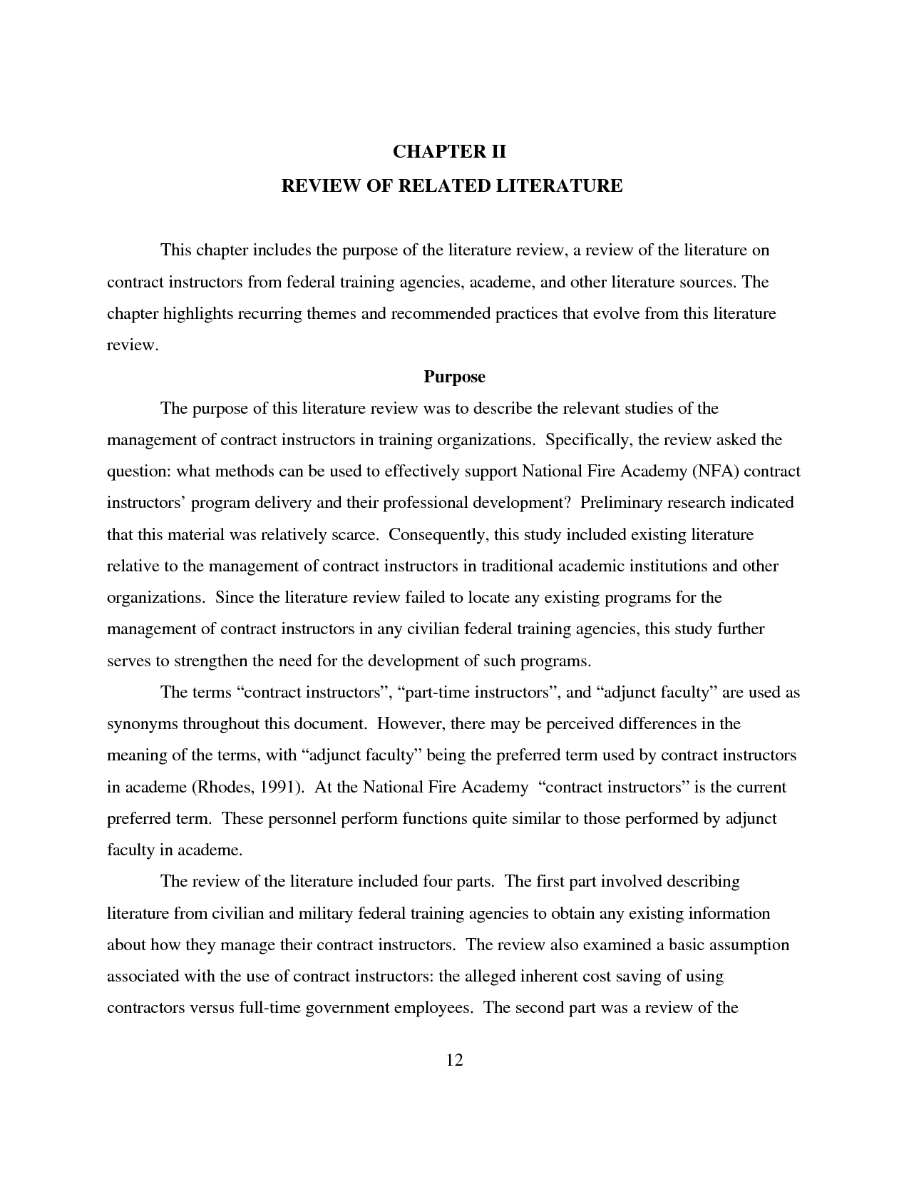 Example of review of related literature thesis